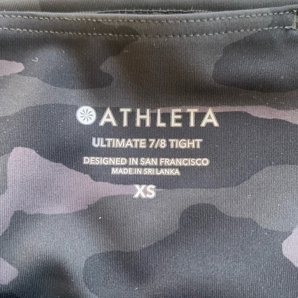 Athleta‎ Ultimate 7/8 Tight Legging Camo Black Gray Size XS - Picture 6 of 6